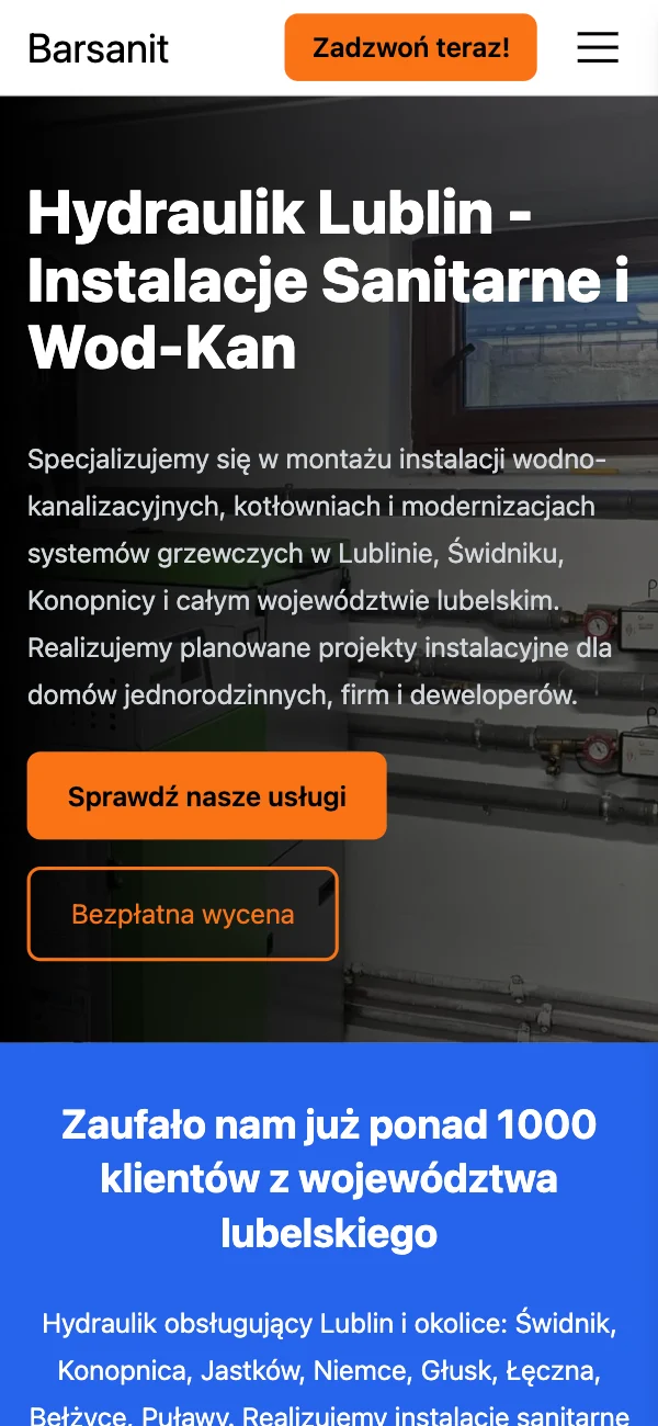 Strona główna – widok mobilny